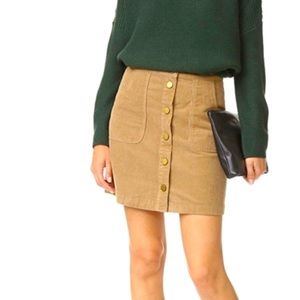 Tory Burch Corduroy Skirt Sz 8, Worn and washed 1x. Ret.$195. Button down mini!